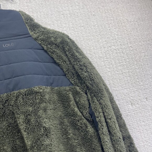 Lole Women's M Half-Zip Cozy Monkey / Sherpa Fleece Pullover Dark Green Camp - Picture 15 of 15